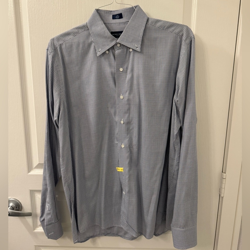 Peter Millar Flex Finish Long Sleeve Button Down Shirt Size L